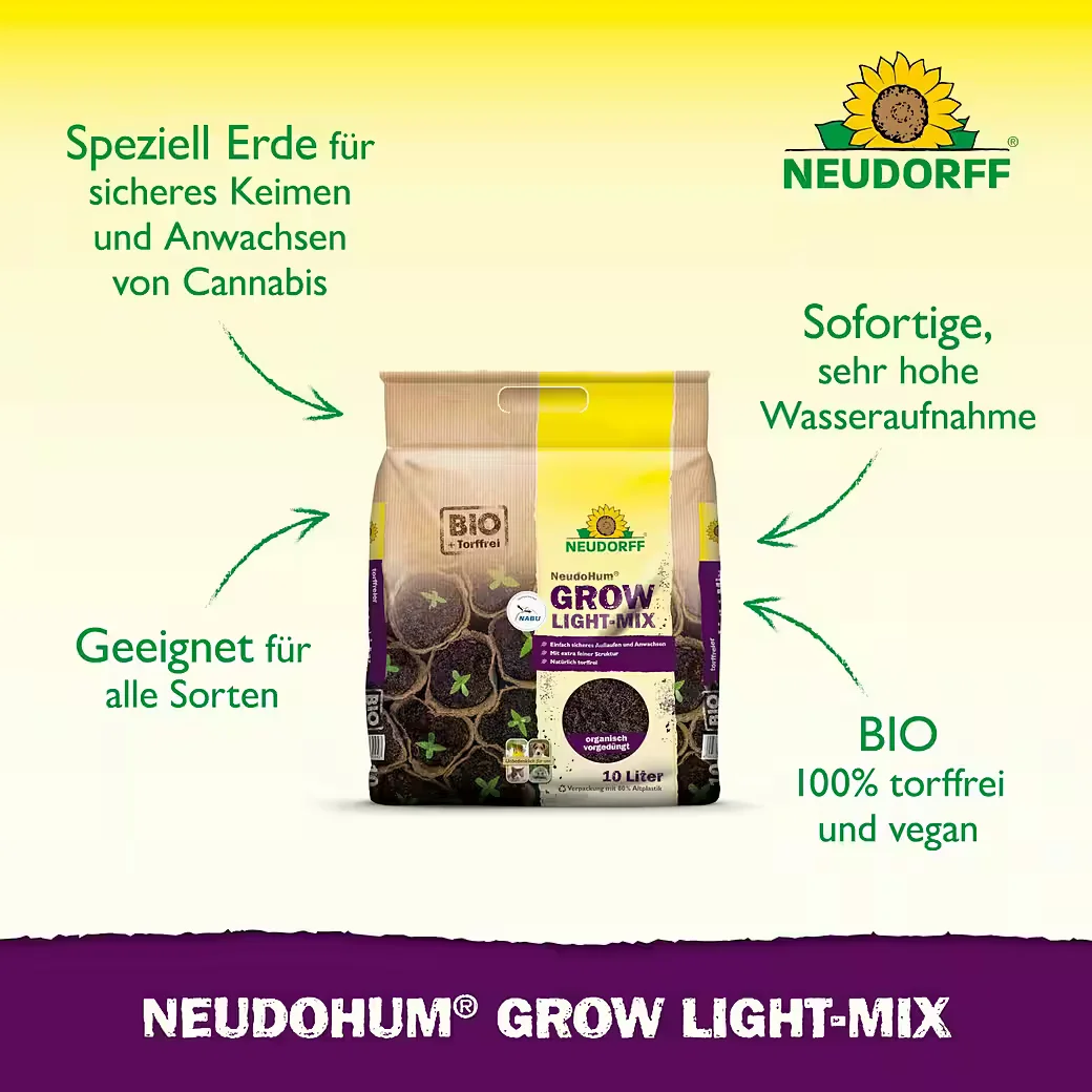 NEUDORFF NeudoHum Grow Light-Mix Spezialerde 10 L Blumenerde Substrat