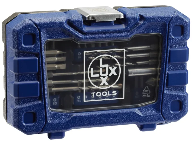LUX-TOOLS Bohrer- und Bit-Set 42-teilig für Holz Metall und Stein