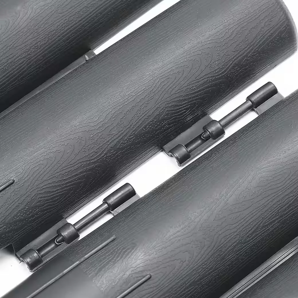 CLANMACY Rasenkante 11,2 m 40 Stück Beeteinfassung Holzoptik Anthrazit