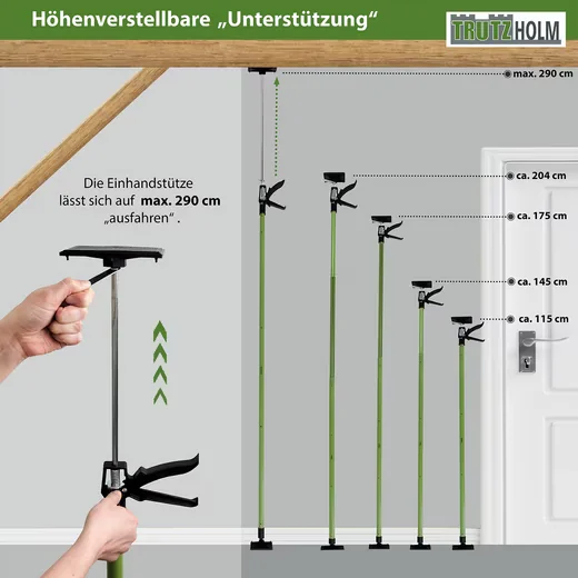 TRUTZHOLM Teleskop-Deckenstützen 2er Set mit Montageklemme 290 cm