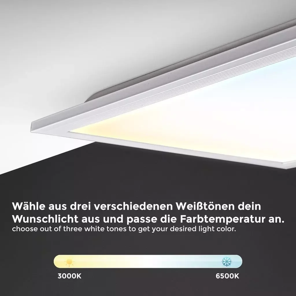 B.K.Licht LED Deckenpanel 100x25 cm dimmbar CCT 3000-6500K 24W 2200 lm