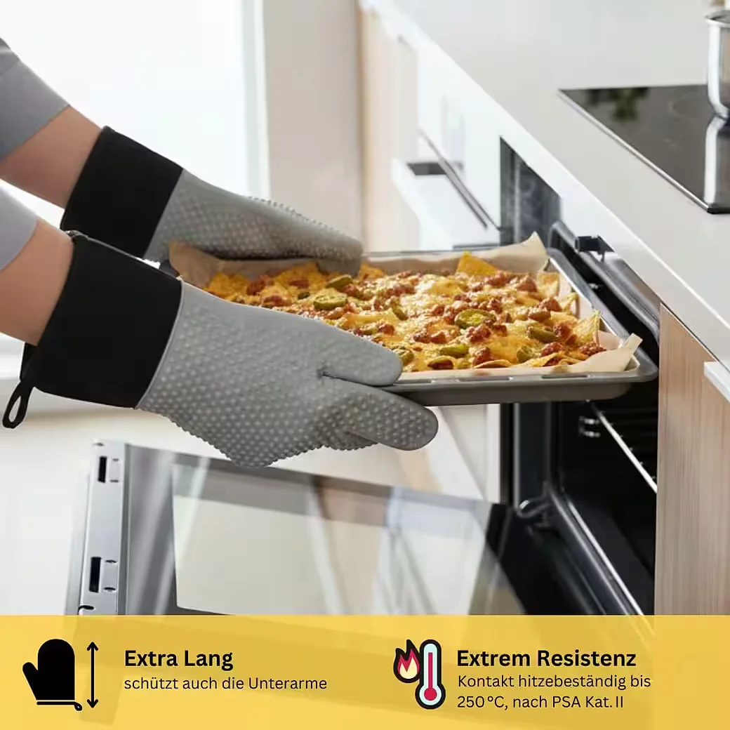 FIRE STONE Grill- und Ofenhandschuhe Silikon 1 Paar 250°C 34x20 cm