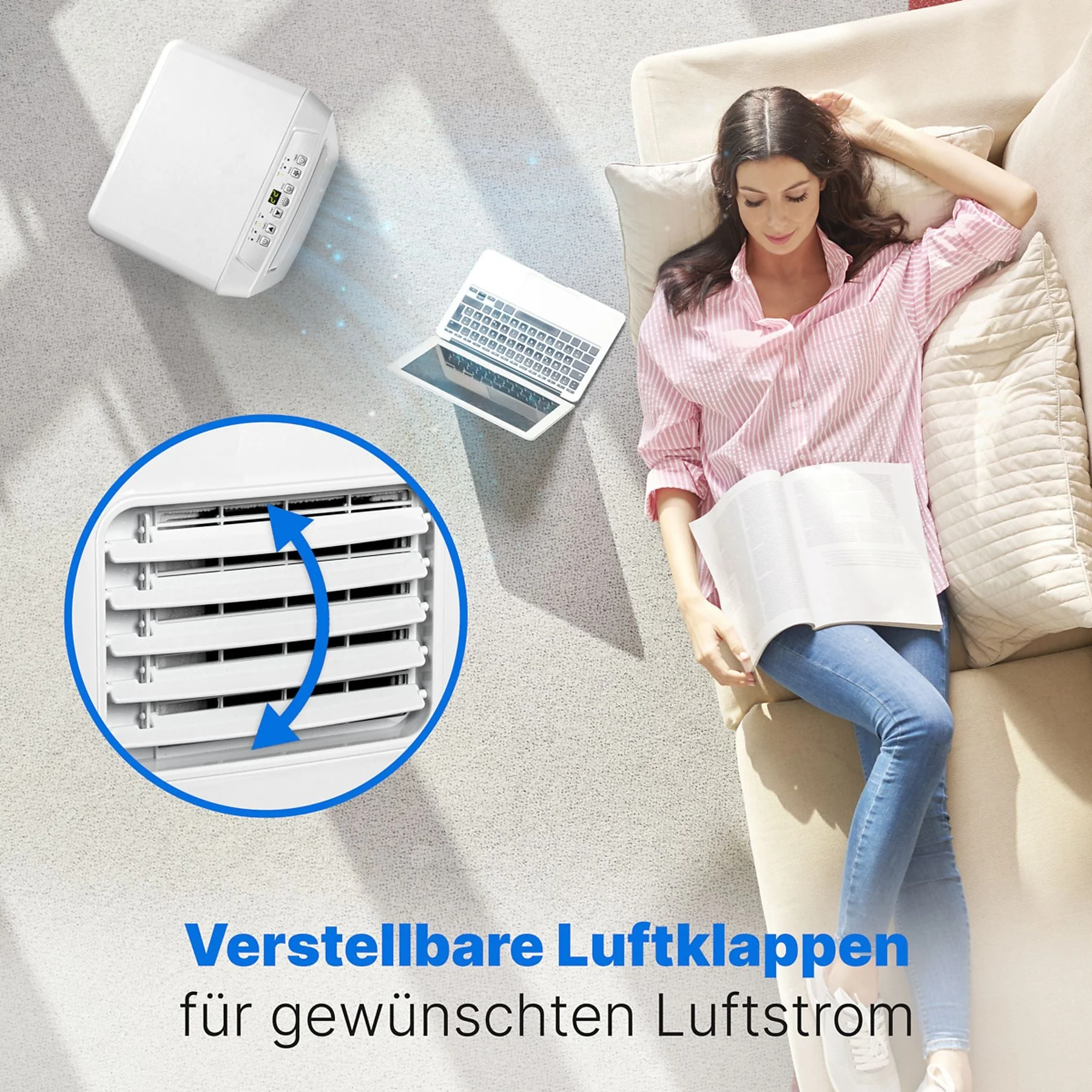 Clatronic CL 3844 mobile Klimaanlage 7000 BTU weiß bis 70 m3 EEK A