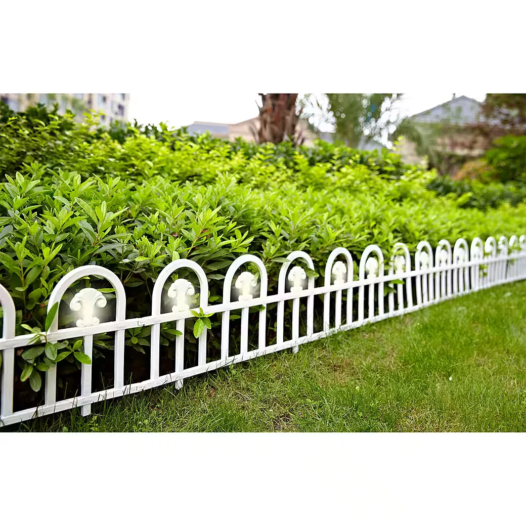 HTI-Living Zierzaun Beetbegrenzung 480 cm Weiß, 8 Elemente, Solar