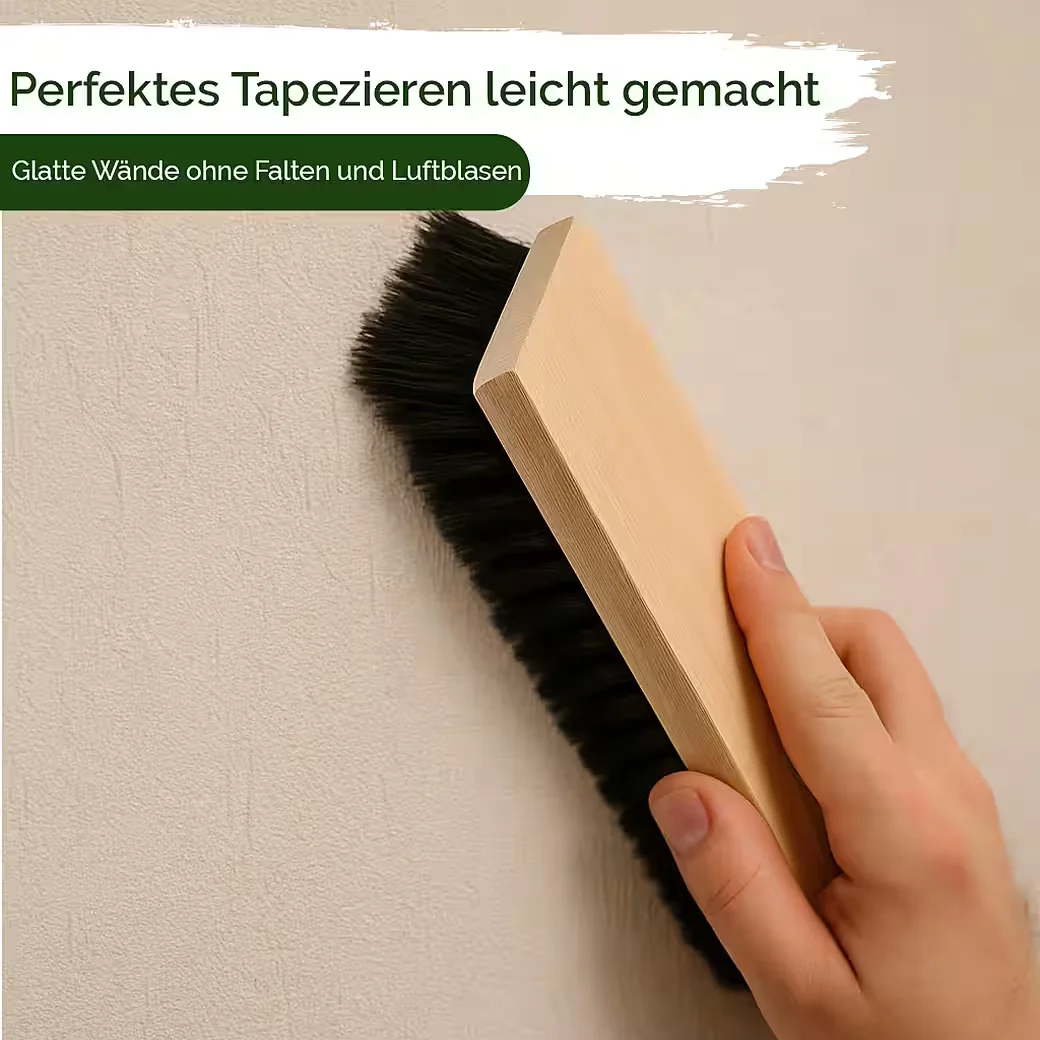 VELUXIS Tapezierbürste 23,5 x 6 cm Kunstborsten Holzgriff für Tapeten