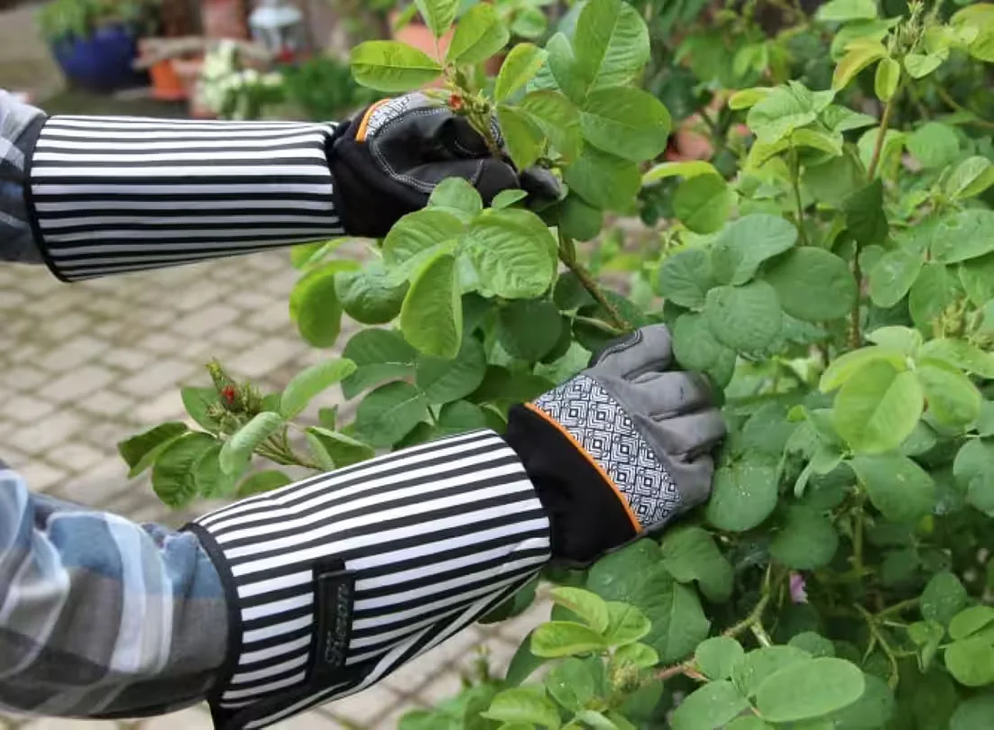 KERBL Rosenhandschuhe 2 Paar Gr 10 XL Langstulpe schwarz grau Garten
