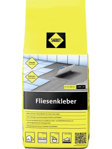 SAKRET Fliesenkleber 5 kg Kleber für Fliesen Wand und Boden