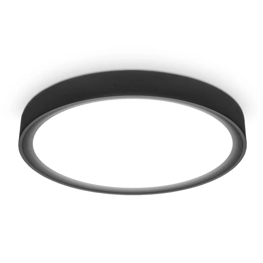 B.K.Licht LED Deckenleuchte schwarz matt rund 33 cm 15W 4000K 1500 lm