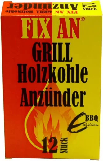 TILL FIX AN Grillanzünder Holzkohle 12 Stück für Grill und Ofen