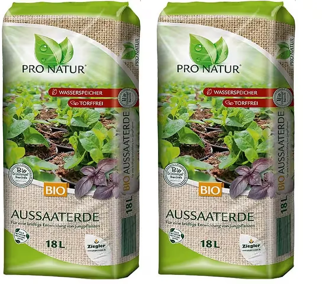 PRO NATUR Bio Aussaaterde Blumenerde Anzuchterde 2 x 18 L