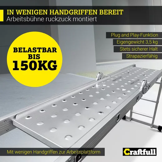 CRAFTFULL Mehrzweckleiter 6in1 Gerüst 3 Jahre Garantie