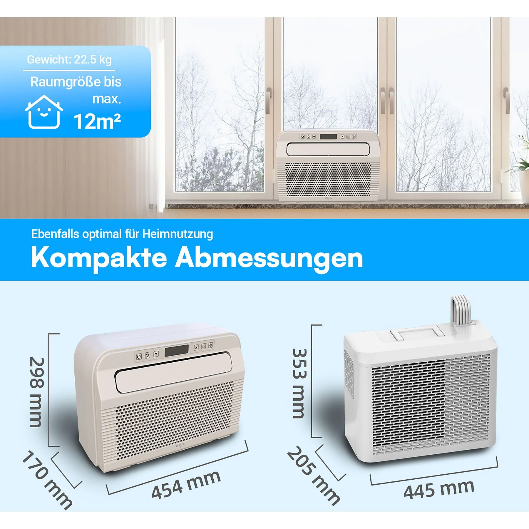 BE COOL BC5CSKL26 Split-Klimaanlage Weiß Effizienzklasse A bis 12 m²