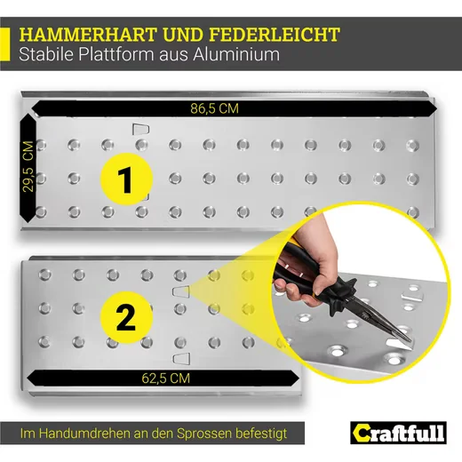 CRAFTFULL Mehrzweckleiter 6in1 Gerüst 3 Jahre Garantie