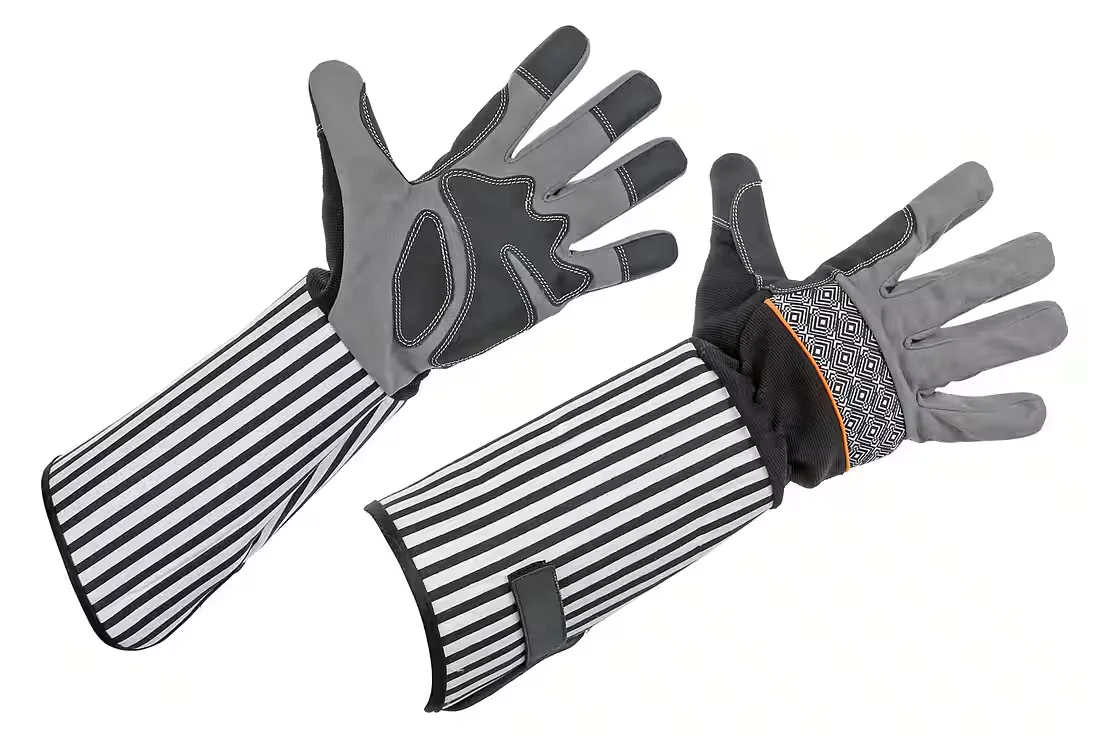 KERBL Rosenhandschuhe 2 Paar Gr 10 XL Langstulpe schwarz grau Garten