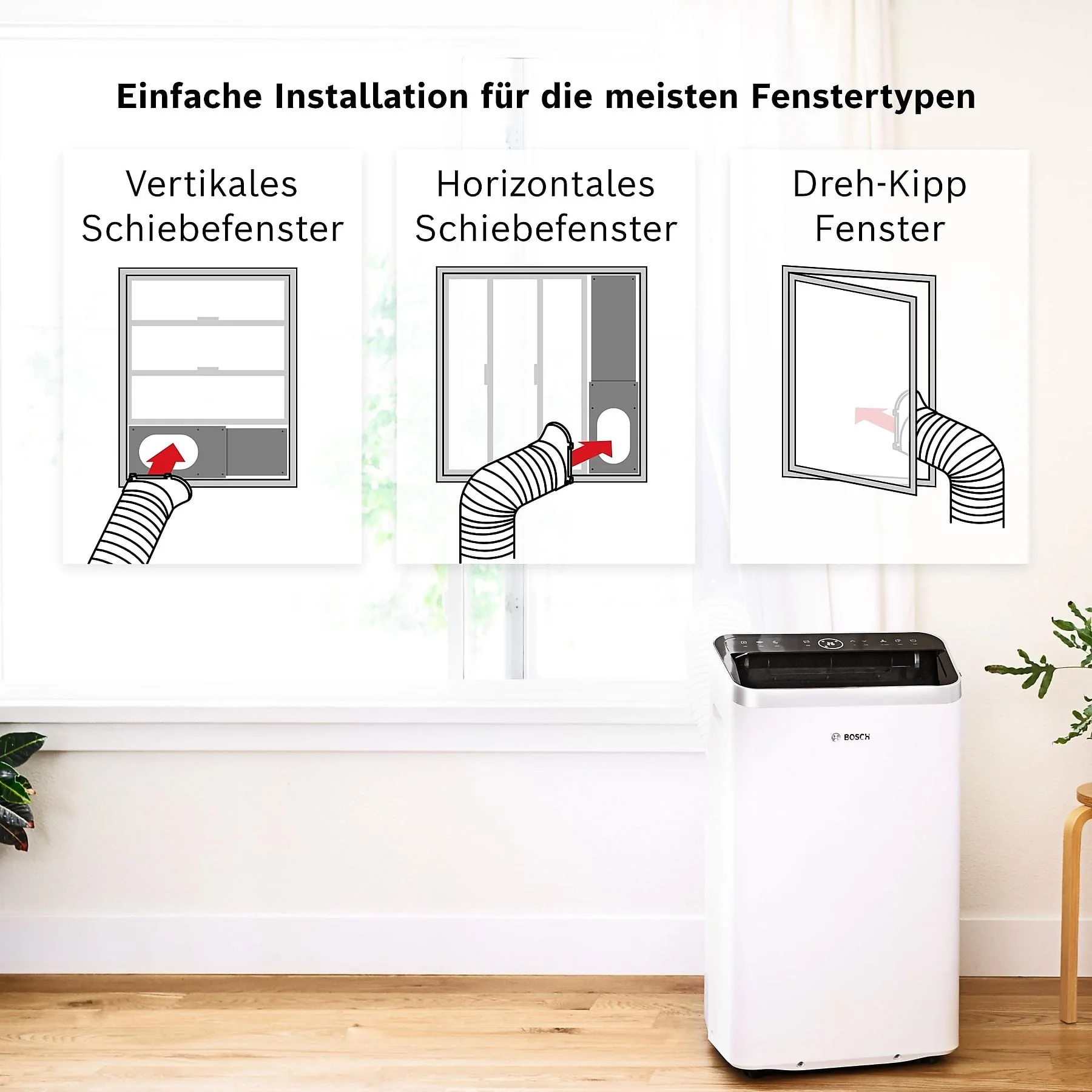 BOSCH Cool 4000 mobiles Klimagerät weiß bis 35 m² EEK A+