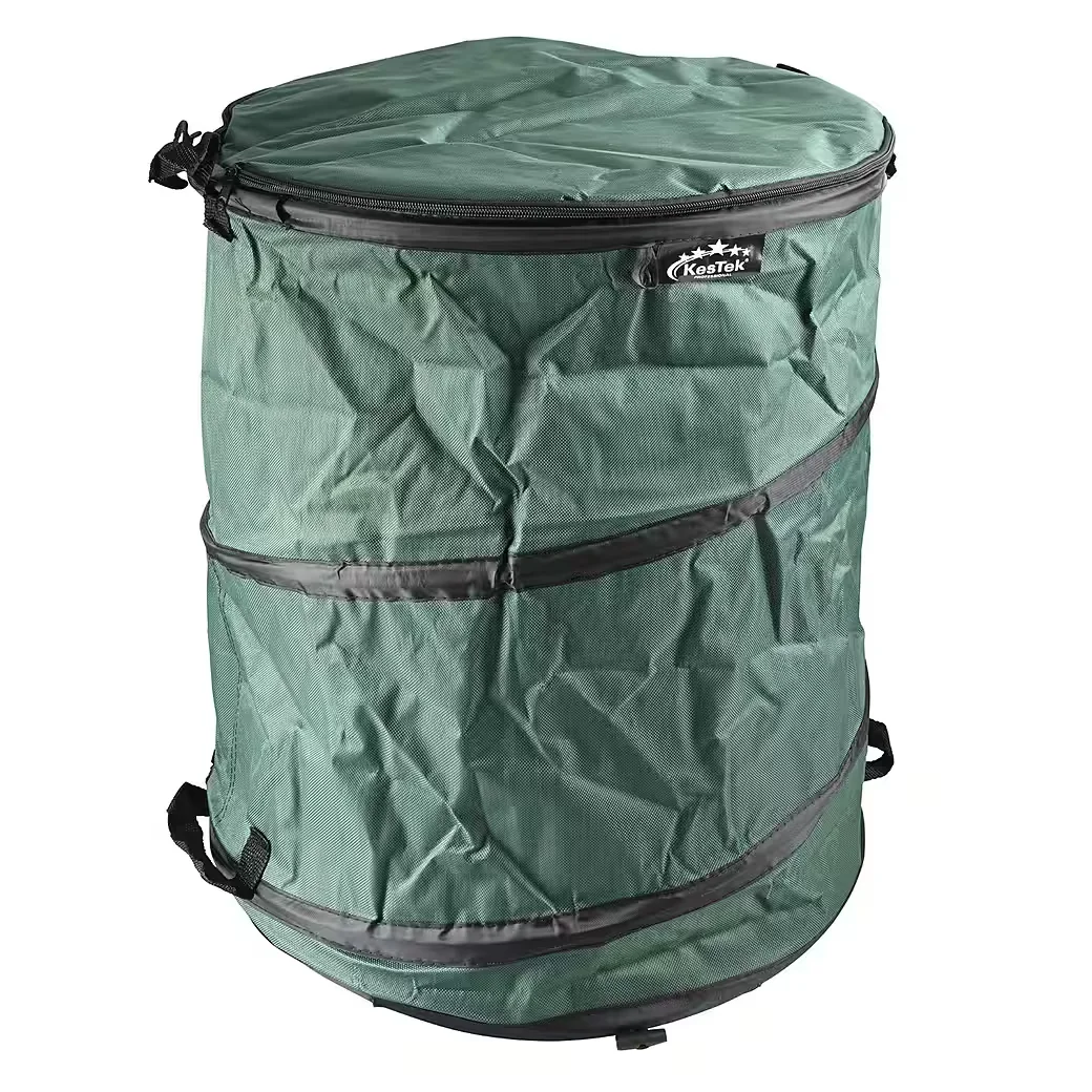 KESTEK Profi Pop Up Gartensack 100L mit Deckel Gartenabfallsack grün