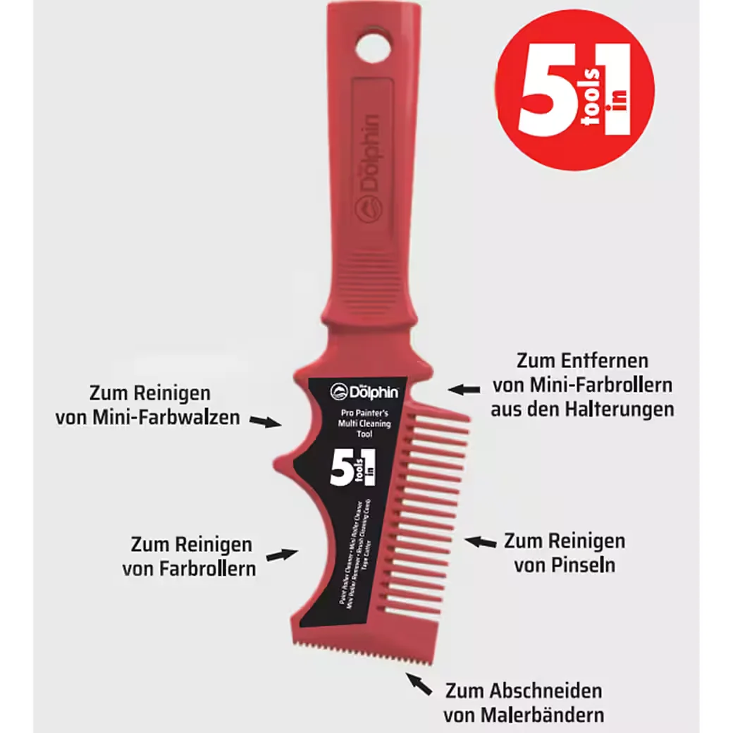 BLUEDOLPHIN 5in1 Farbroller Reinigungswerkzeug, Kunststoff, 1 St