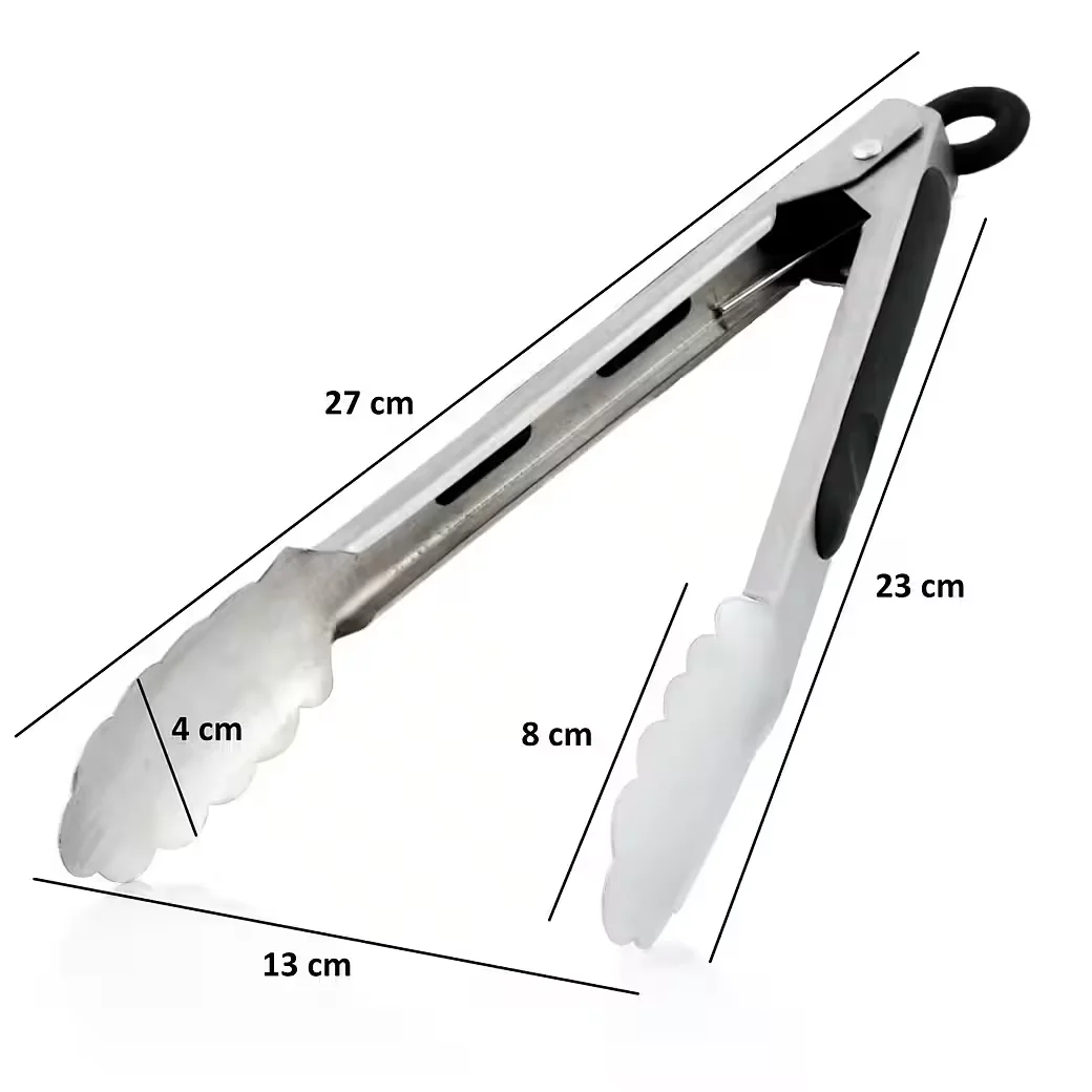 BBQ-TORO Grillzange aus Edelstahl 27 cm hitzebeständige Küchenzange
