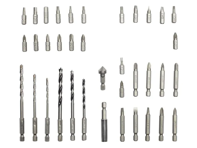 LUX-TOOLS Bohrer- und Bit-Set 42-teilig für Holz Metall und Stein