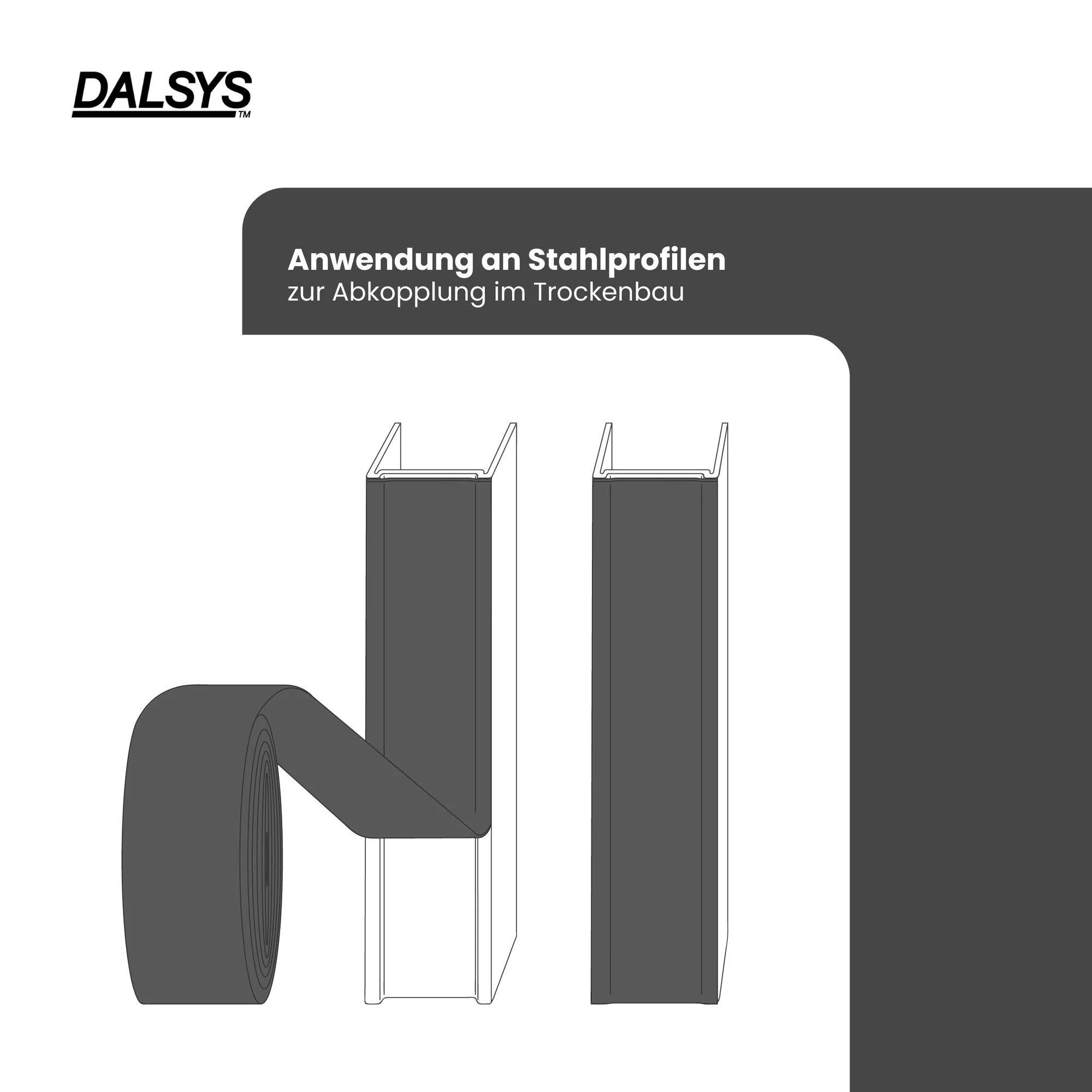DALSYS Dichtungsband Trennwandband Abdeckband