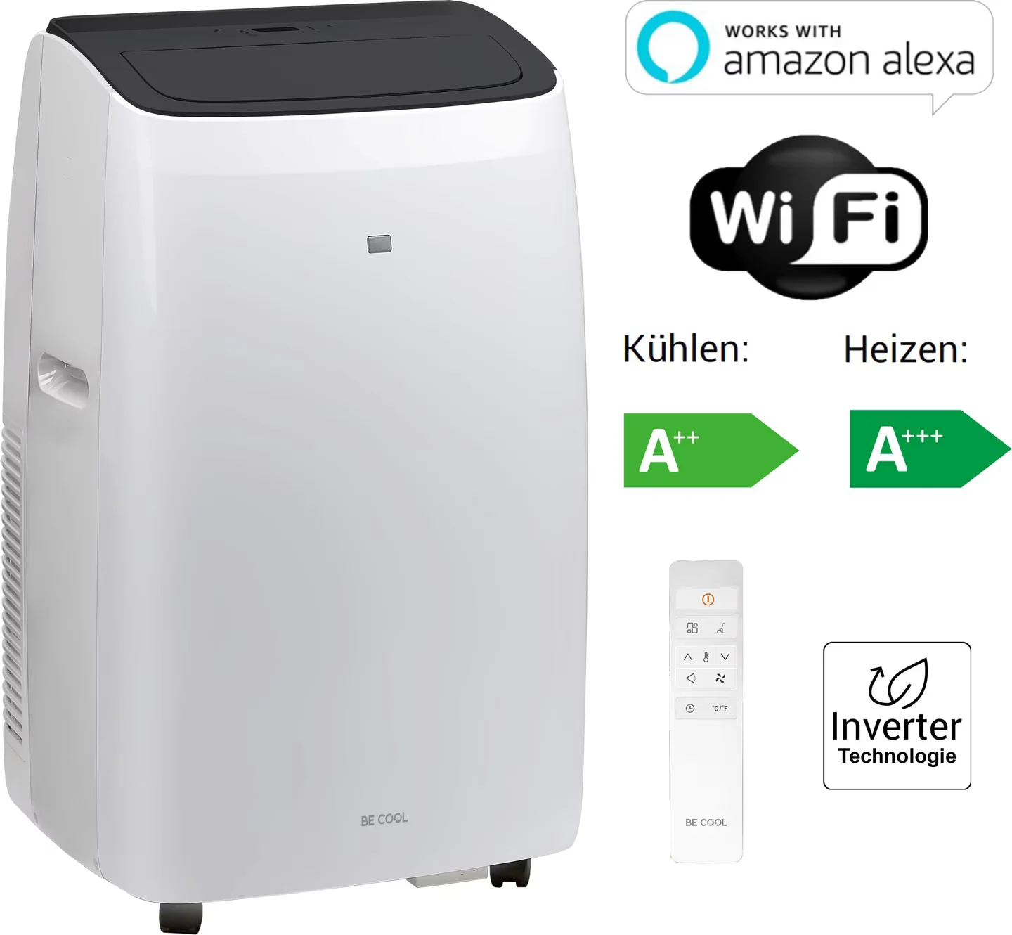 BE COOL BCSINV12KSWW Klimaanlage für Räume bis 42 m2