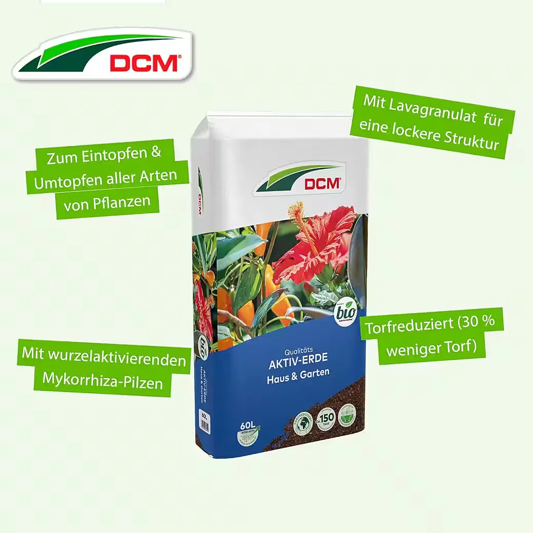 CUXIN DCM Aktiv Erde Pflanzerde für Haus und Garten 60 l
