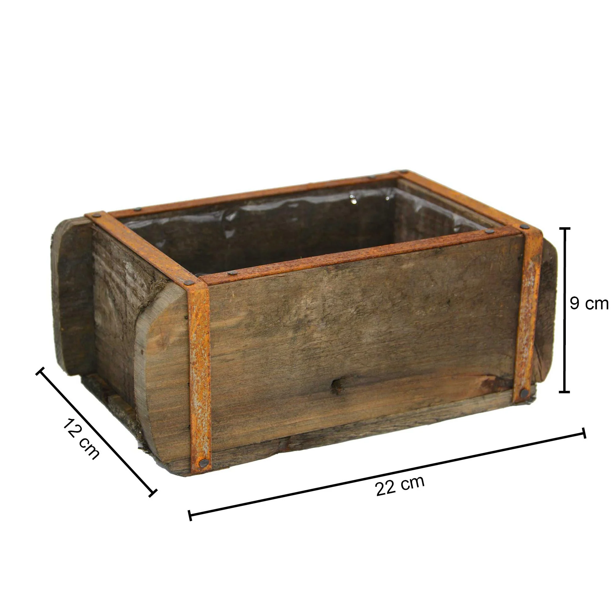 UNUS GARDEN Dekokiste Pflanztopf Ziegelform Holz natur