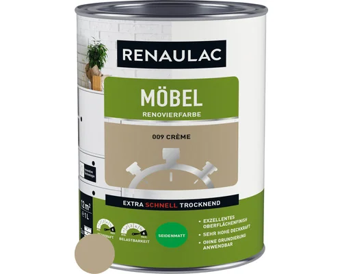 RENAULAC Möbellack Holzlack seidenmatt creme 1 L