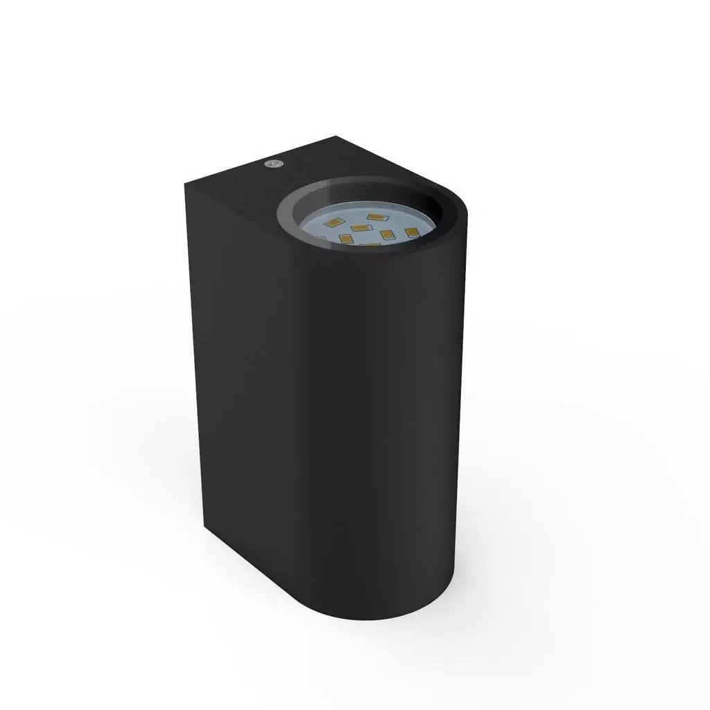 B.K.Licht LED Wandleuchte IP44 schwarz Up Down 2x GU10 warmweiß 3000K