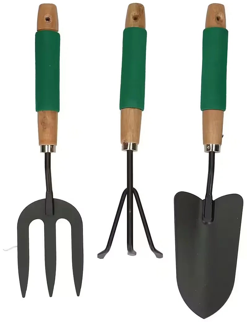 WARENHANDEL KÖNIG Gartenpflege-Set Gartenwerkzeugset 3tlg. mit Pflanzschaufel, Grabegable und Handrechen