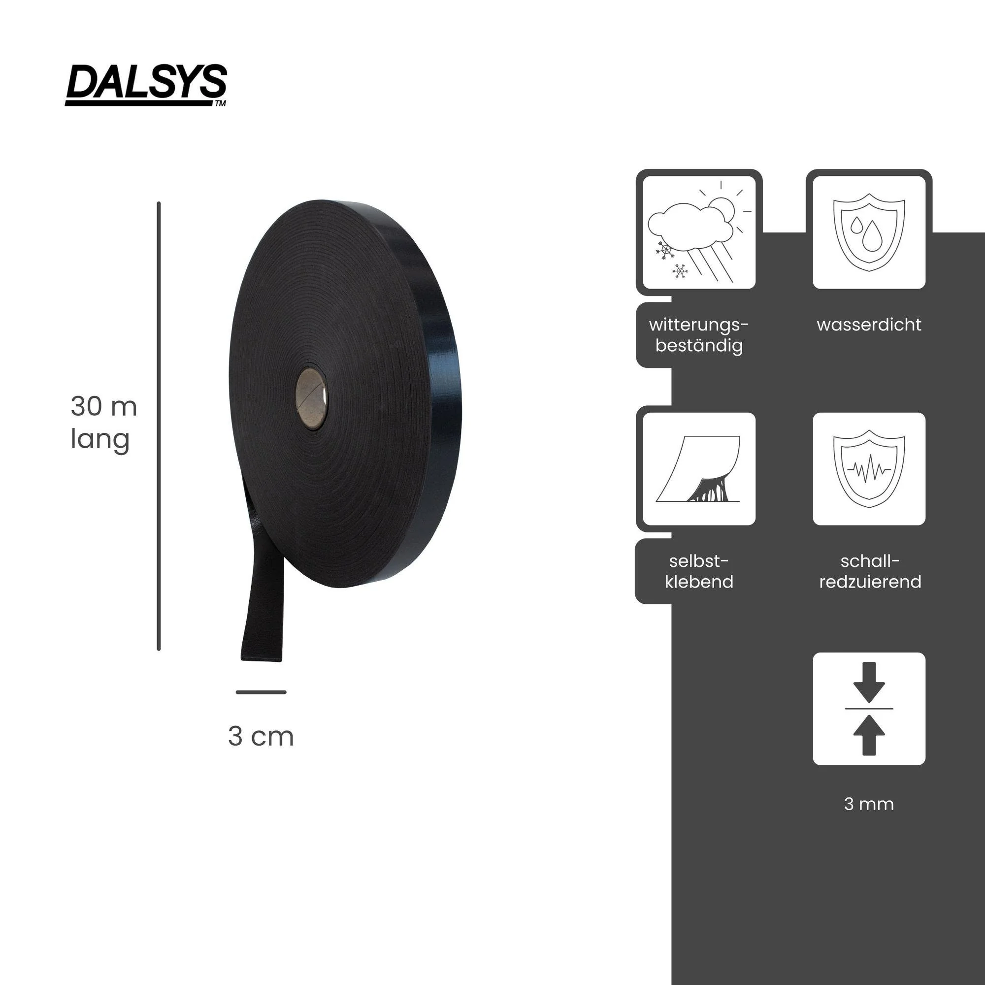 DALSYS Dichtungsband Trennwandband Abdeckband