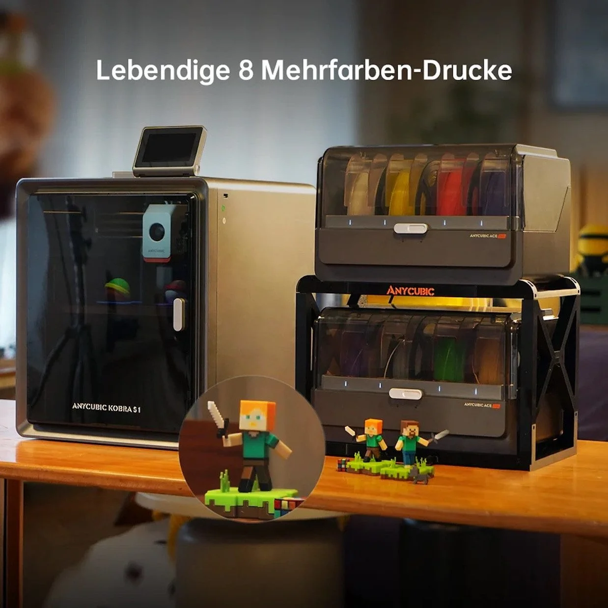 Anycubic Kobra S1 FDM 3D-Drucker für Filament PLA PETG ABS