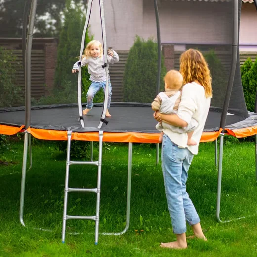 Relaxdays Trampolinleiter Leiter für Trampolin Einstiegshilfe