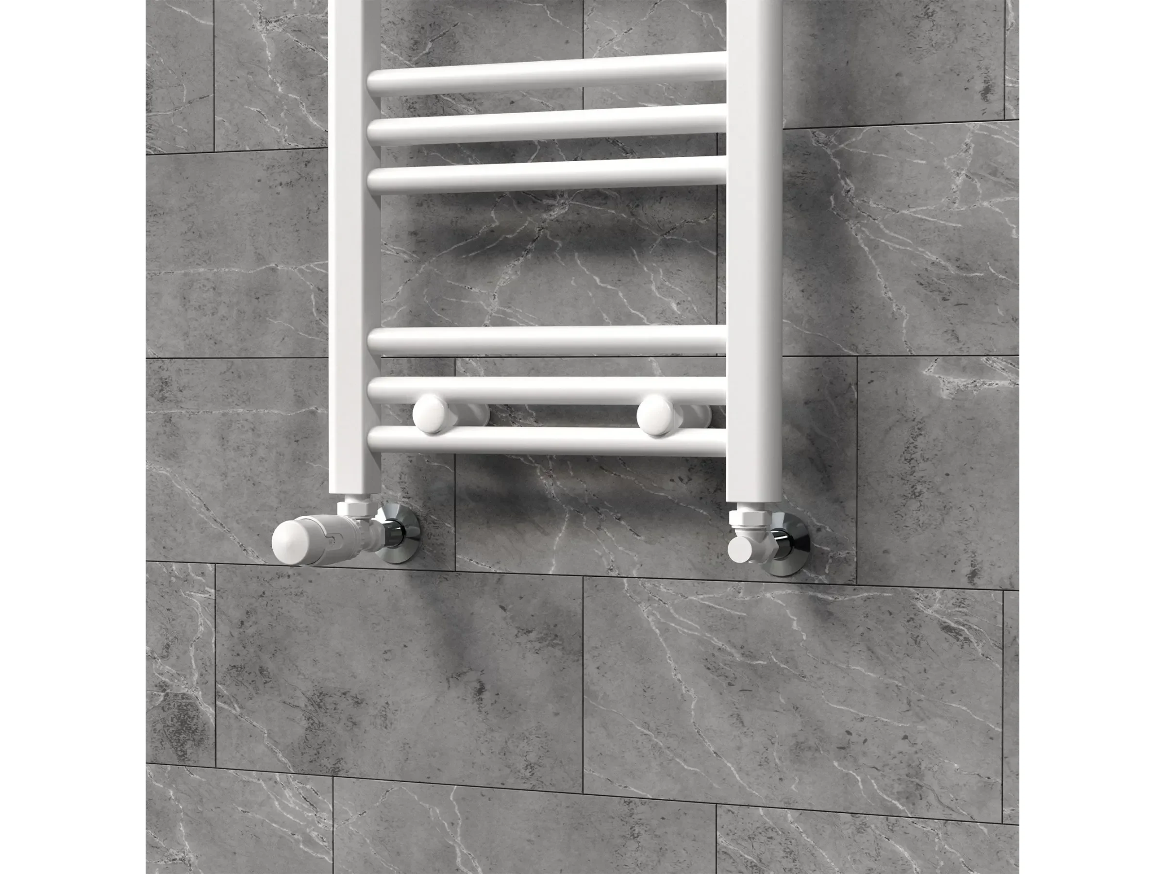 LuxeBath Thermostatventil Eckform Rücklaufverschraubung Weiß G 1/2