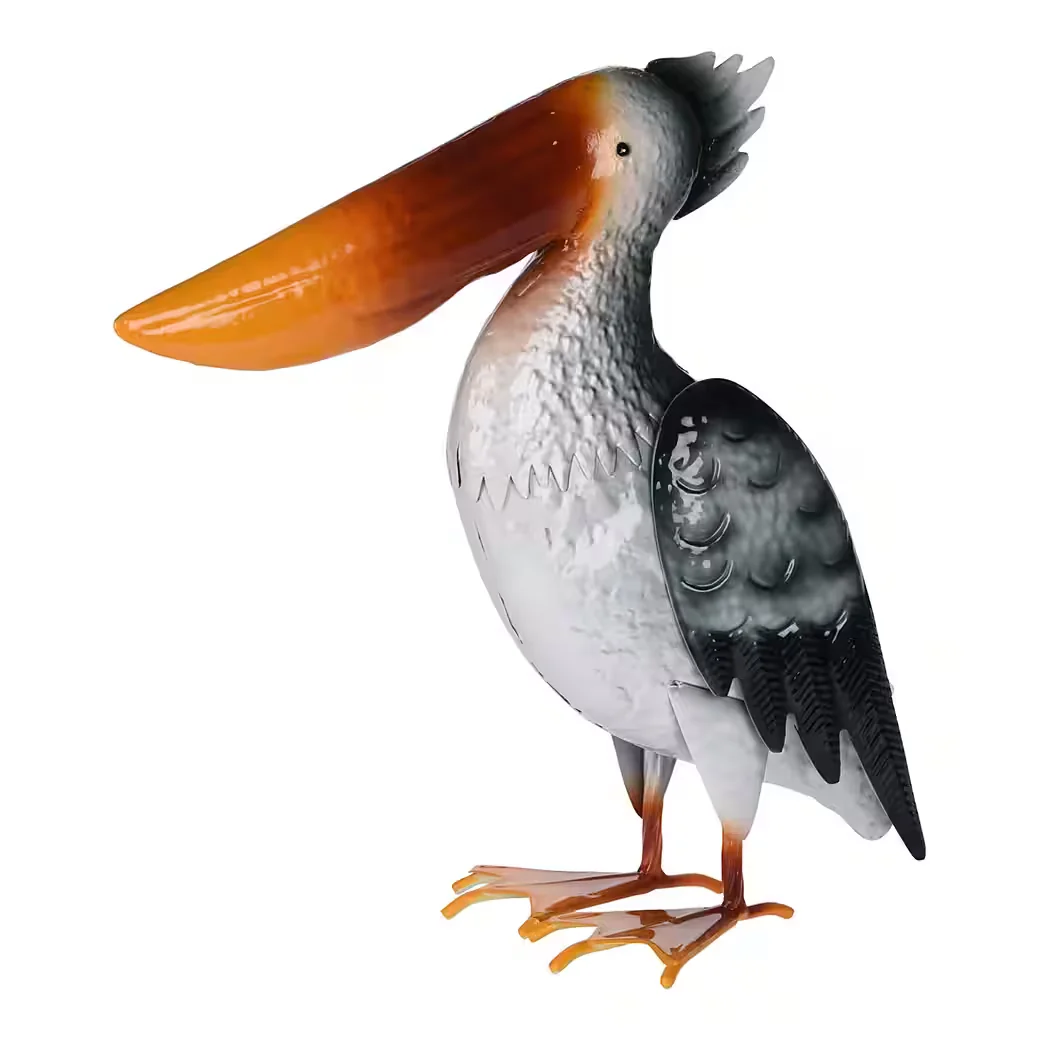 HTI-Living Gartenfigur Pelikan aus Metall Deko Statue für Garten