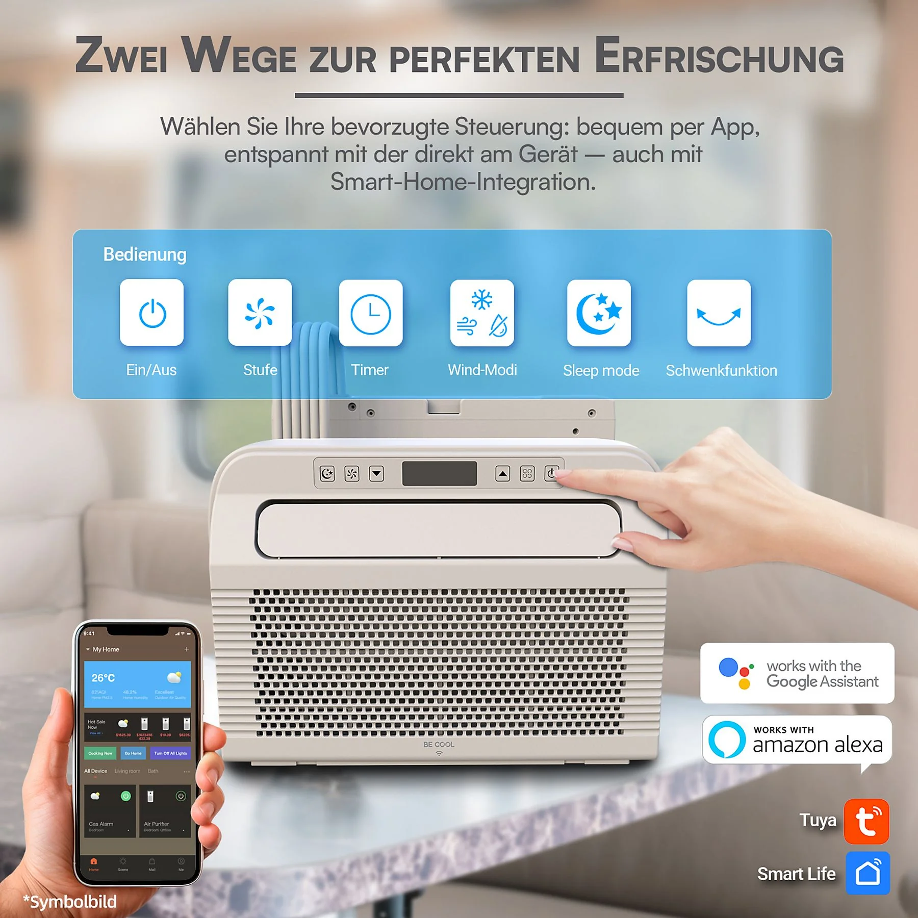 BE COOL BC5CSKL26 Split-Klimaanlage Weiß Effizienzklasse A bis 12 m²