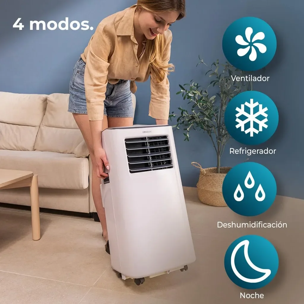 Cecotec 08171 mobiles Klimagerät 7000 BTU Entfeuchter R290 15 m2 65 dB