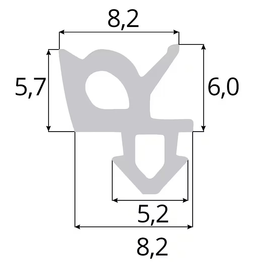 DQ-PP Tür- und Fensterdichtung 5 m Schwarz für PVC-Fenster
