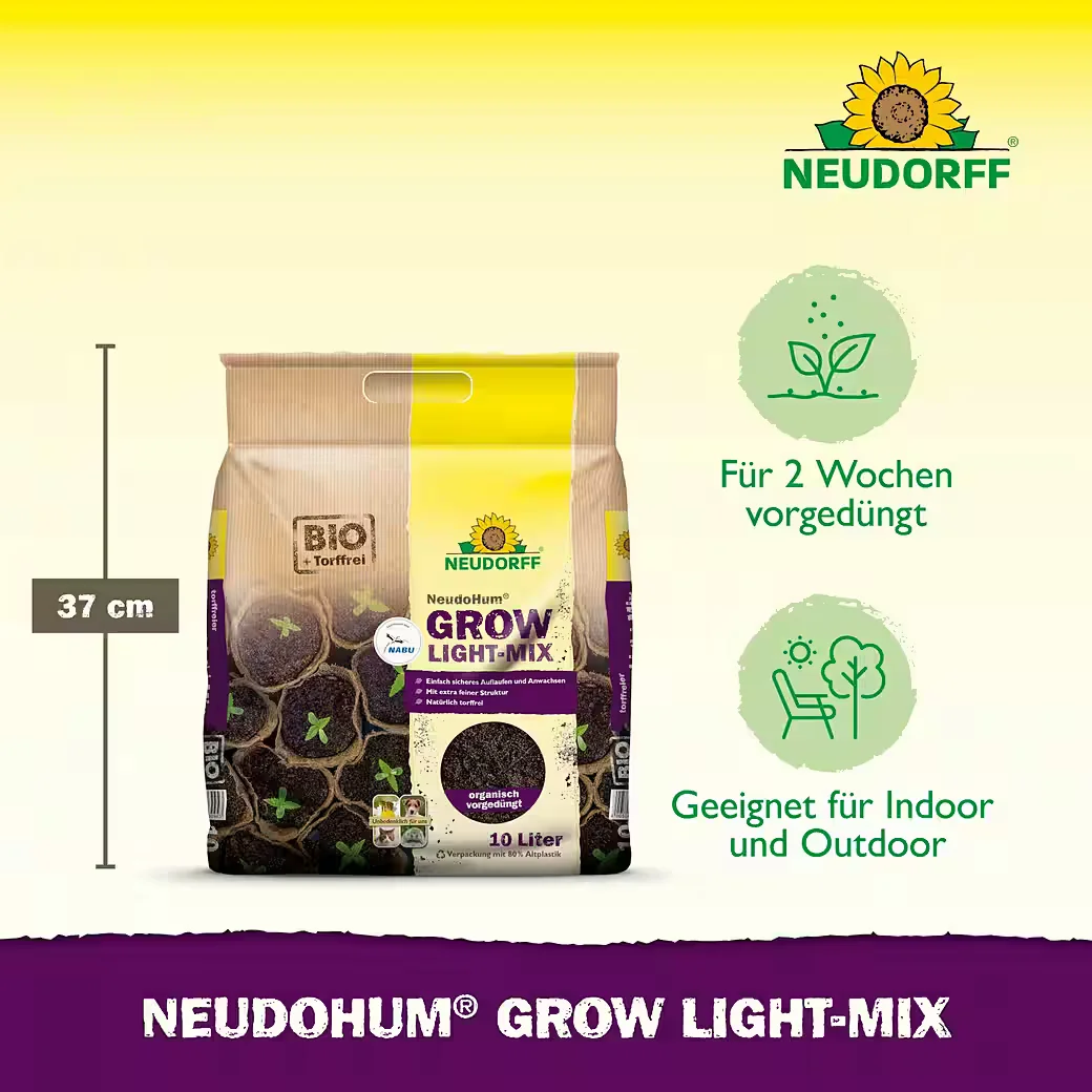 NEUDORFF NeudoHum Grow Light-Mix Spezialerde 10 L Blumenerde Substrat