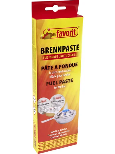 FAVORIT Sicherheitsbrennpaste 3x80 g für Fondue und Rechaud