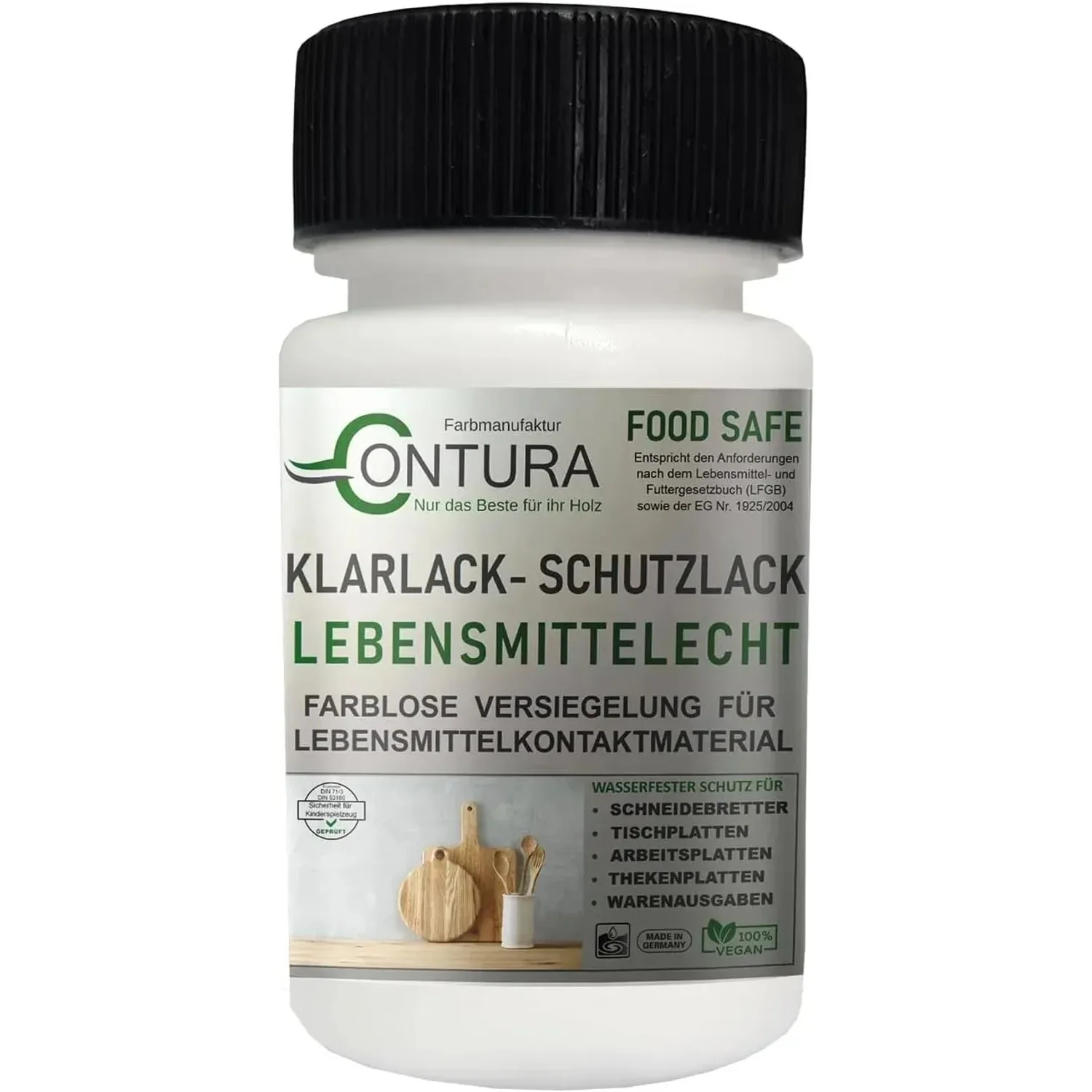 Contura Holz Klarlack lebensmittelecht Schneidebrett Tischplatte 50 ml