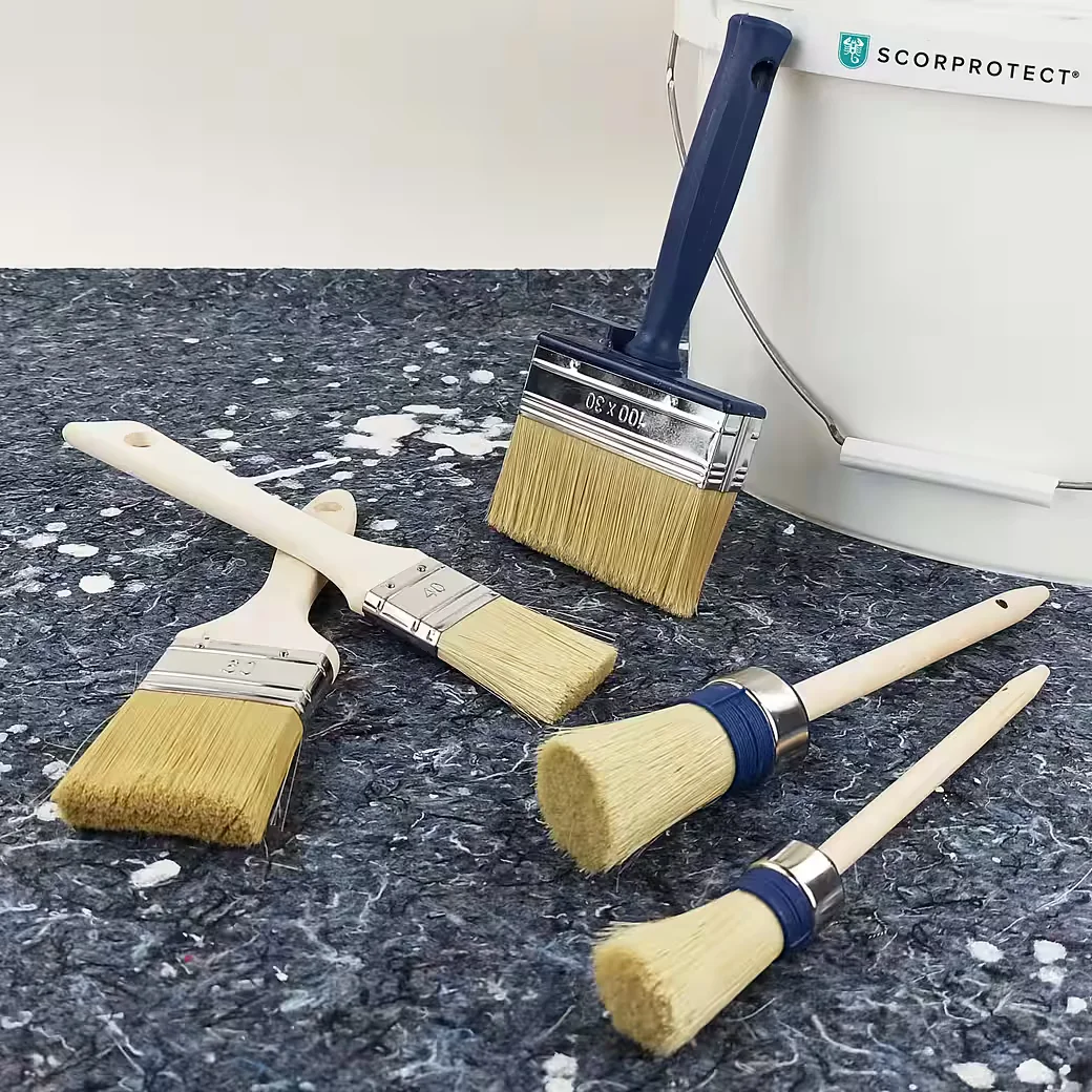 SCORPROTECT Flachpinsel Profi Streichset 5-teilig für Lack und Farbe