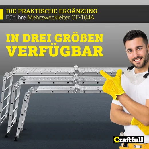 CRAFTFULL Mehrzweckleiter 6in1 Gerüst 3 Jahre Garantie