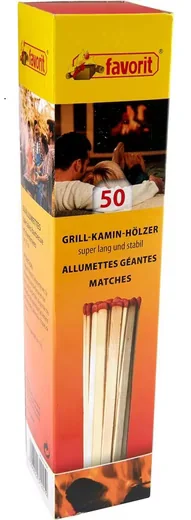 FAVORIT Grillanzünder Streichhölzer extra lang 50 Stück