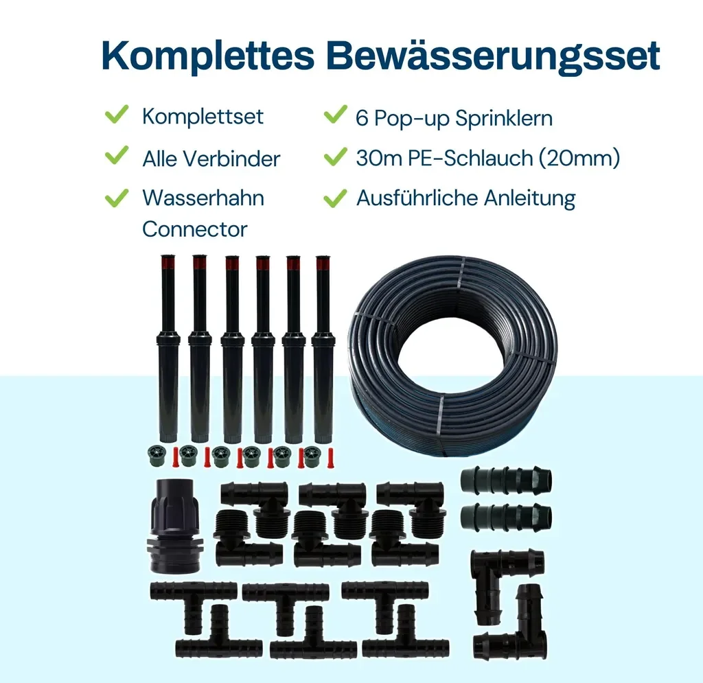 BluGarda BluNature Pop Up Rasensprenger Garten Rasenbewaesserung Set
