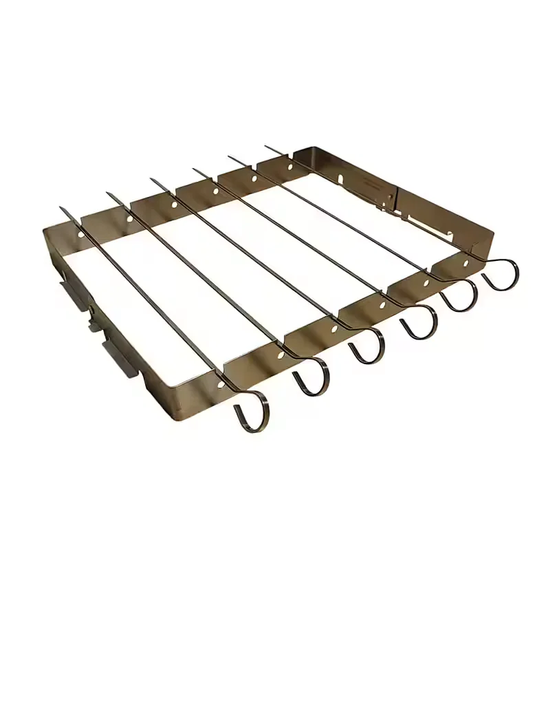 PREIS-SHOP24 BBQ Spießhalter Edelstahl mit 6 Grillspießen rostfrei