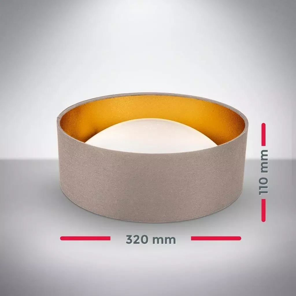 B.K.Licht LED Stoff-Deckenleuchte Sternenhimmel Taupe-Gold 4000K