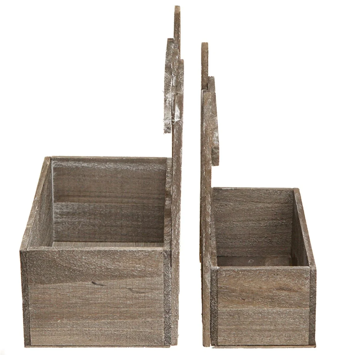 Viana Dekokorb Pflanzkasten aus Holz Vintage 2er-Set Mini Blumen Deko