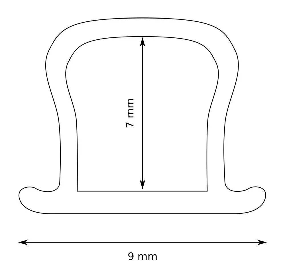 DQ-PP Türdichtband 15 m OMEGA 9x7 mm Fenster Silikon selbstklebend