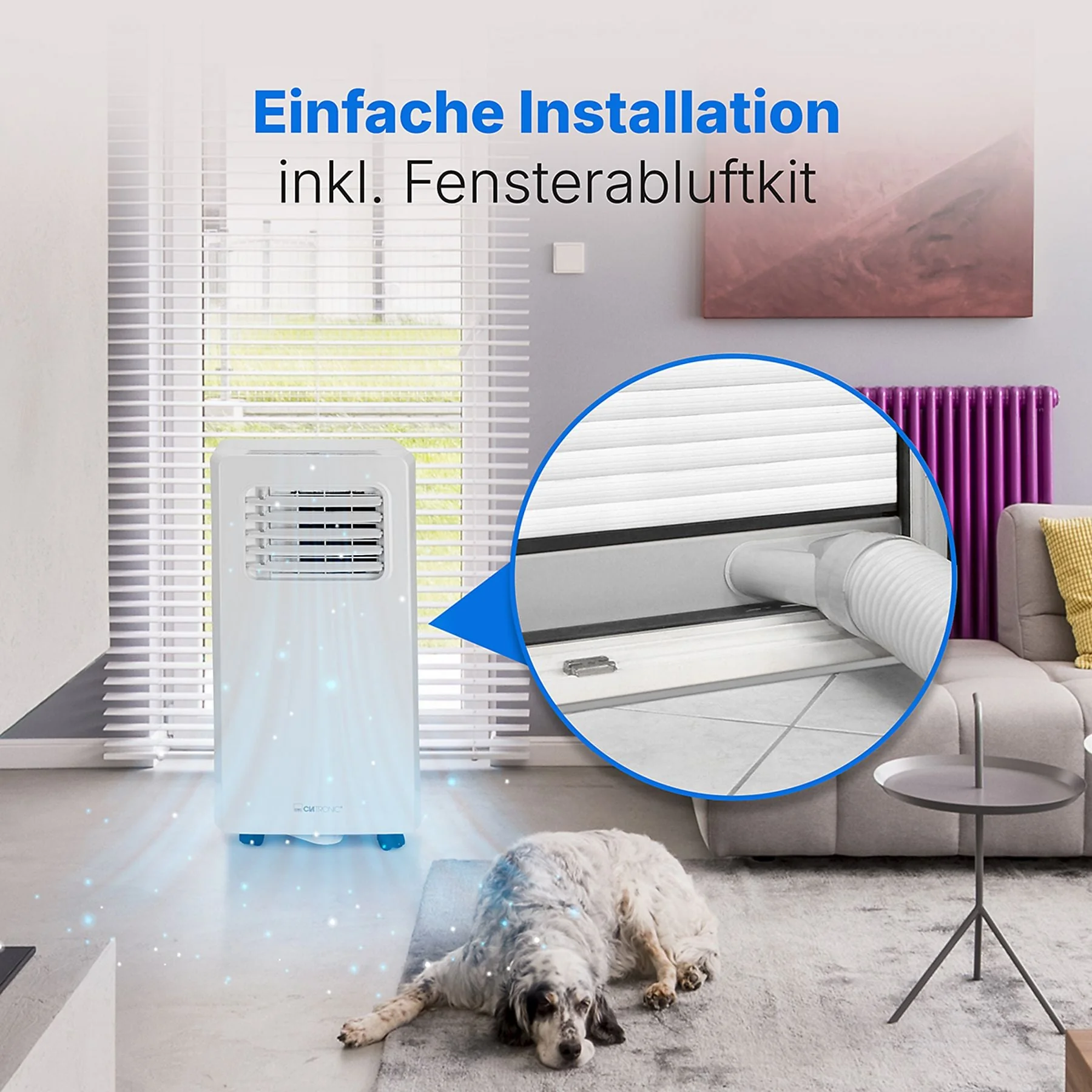 Clatronic CL 3844 mobile Klimaanlage 7000 BTU weiß bis 70 m3 EEK A